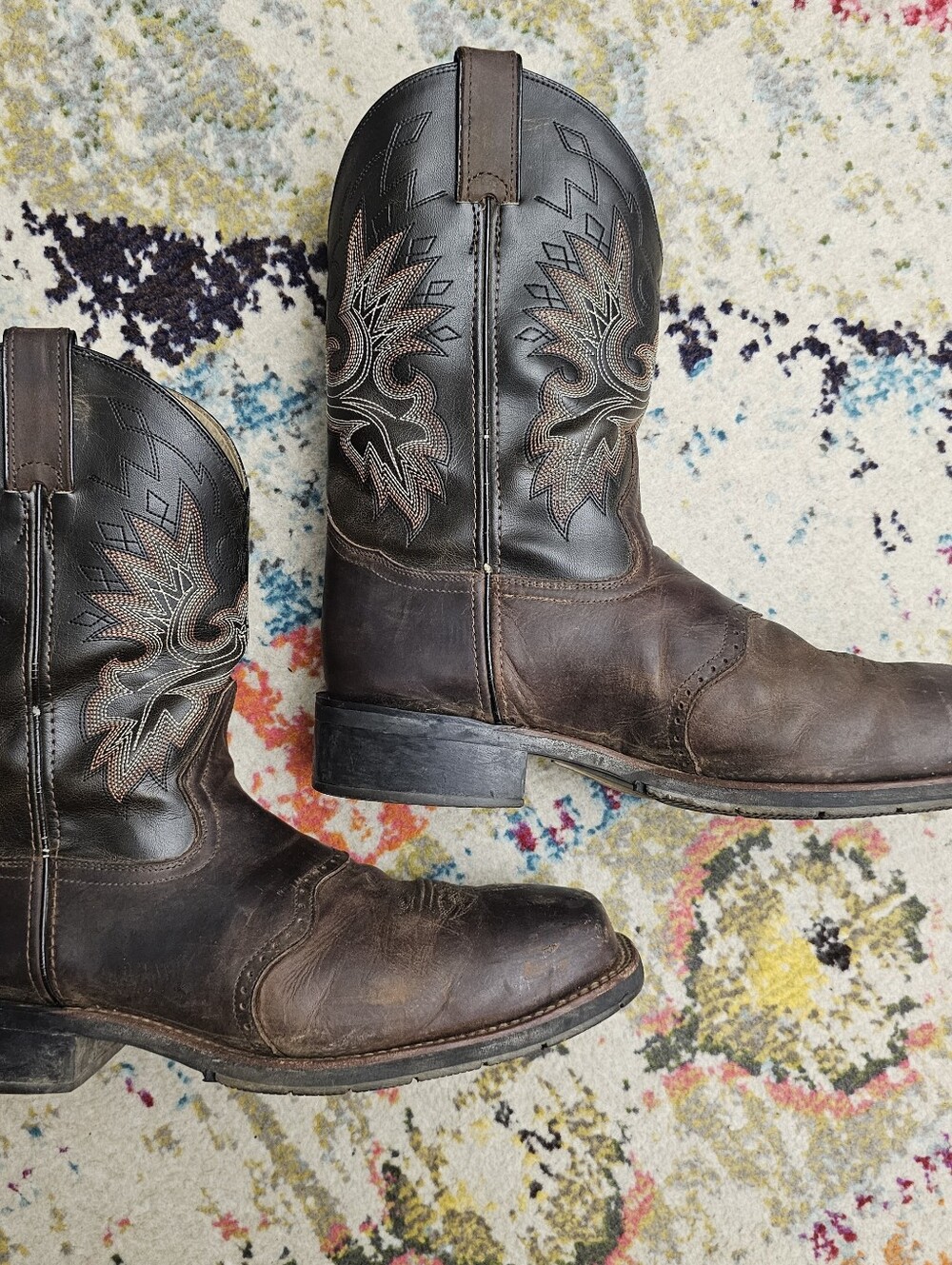 Double H Steel Toe Cowboy Boots Mens Size 11.5 Western Embroidered DH3658 - Picture 2 of 16